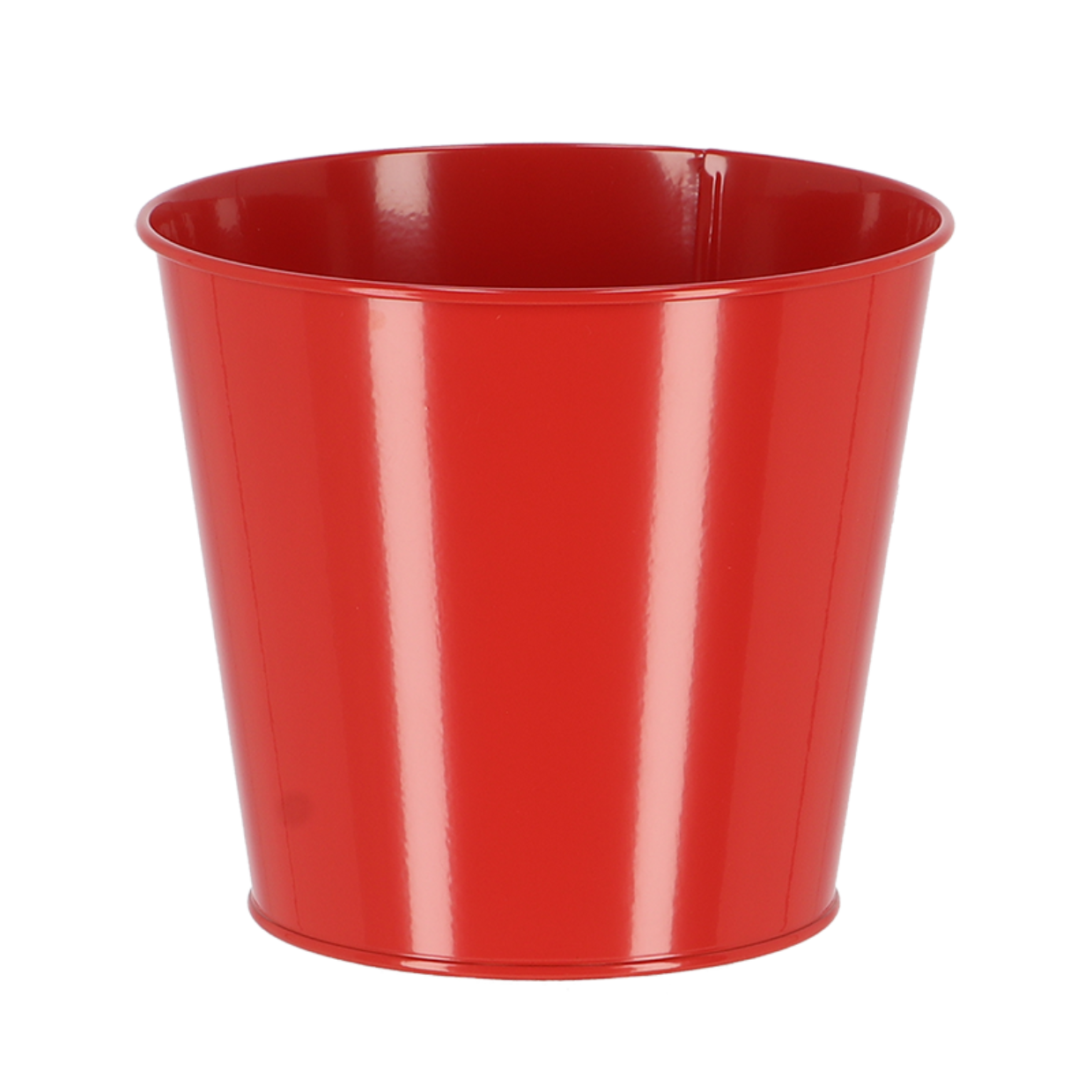 Esschert design bloempot, glanzend rood met ronde bovenrand