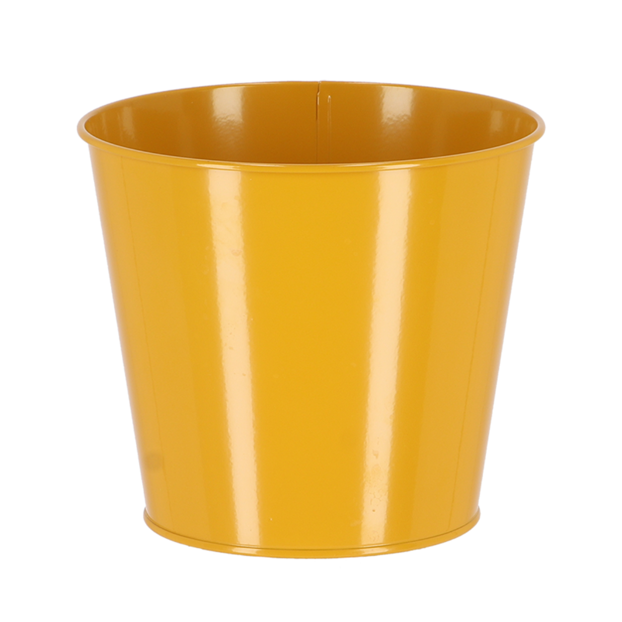 Esschert design bloempot, glanzend geel met ronde bovenrand