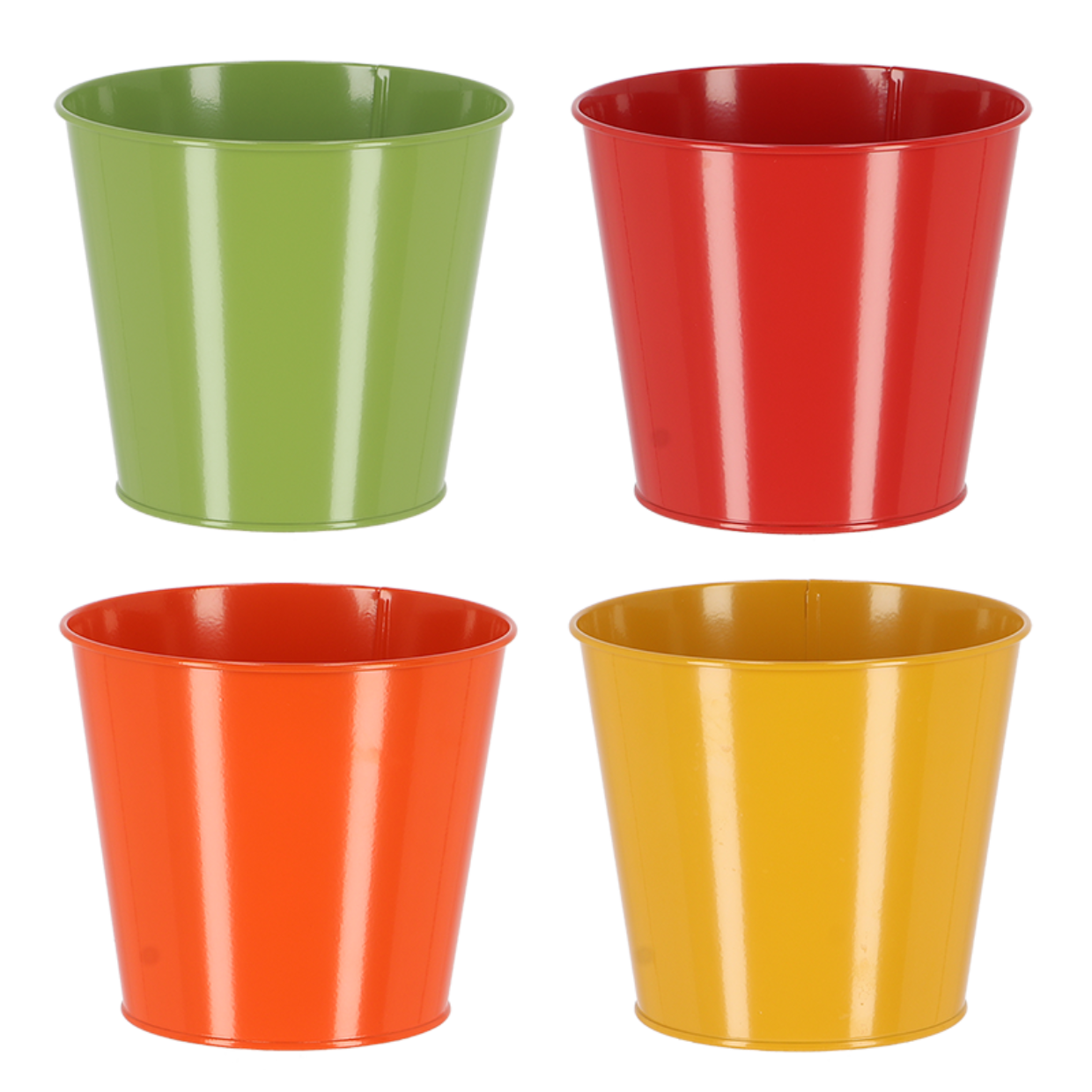 Esschert design bloempot in natuurtinten: groen, rood, oranje en geel