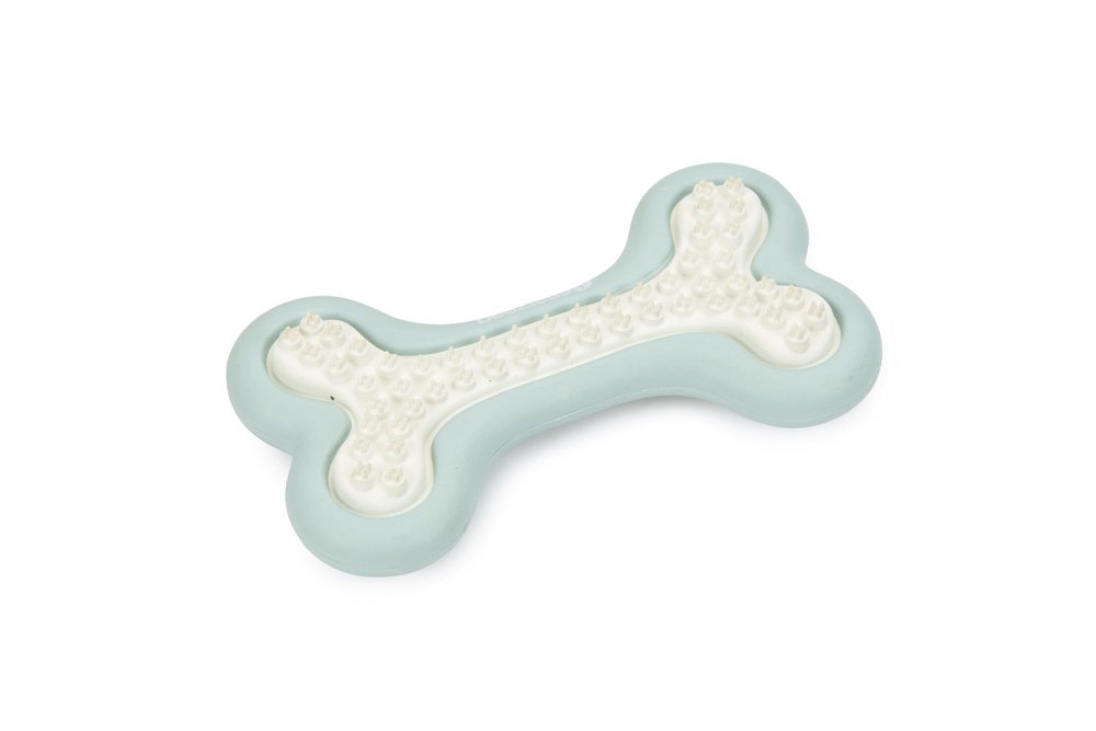 Tandreinigingsbot voor puppy, lichtgroen met witte noppen