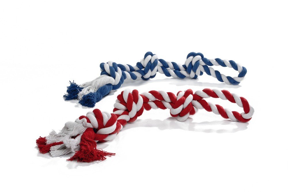 Beeztees - flossytoy ro/bl ass 3knop.600g