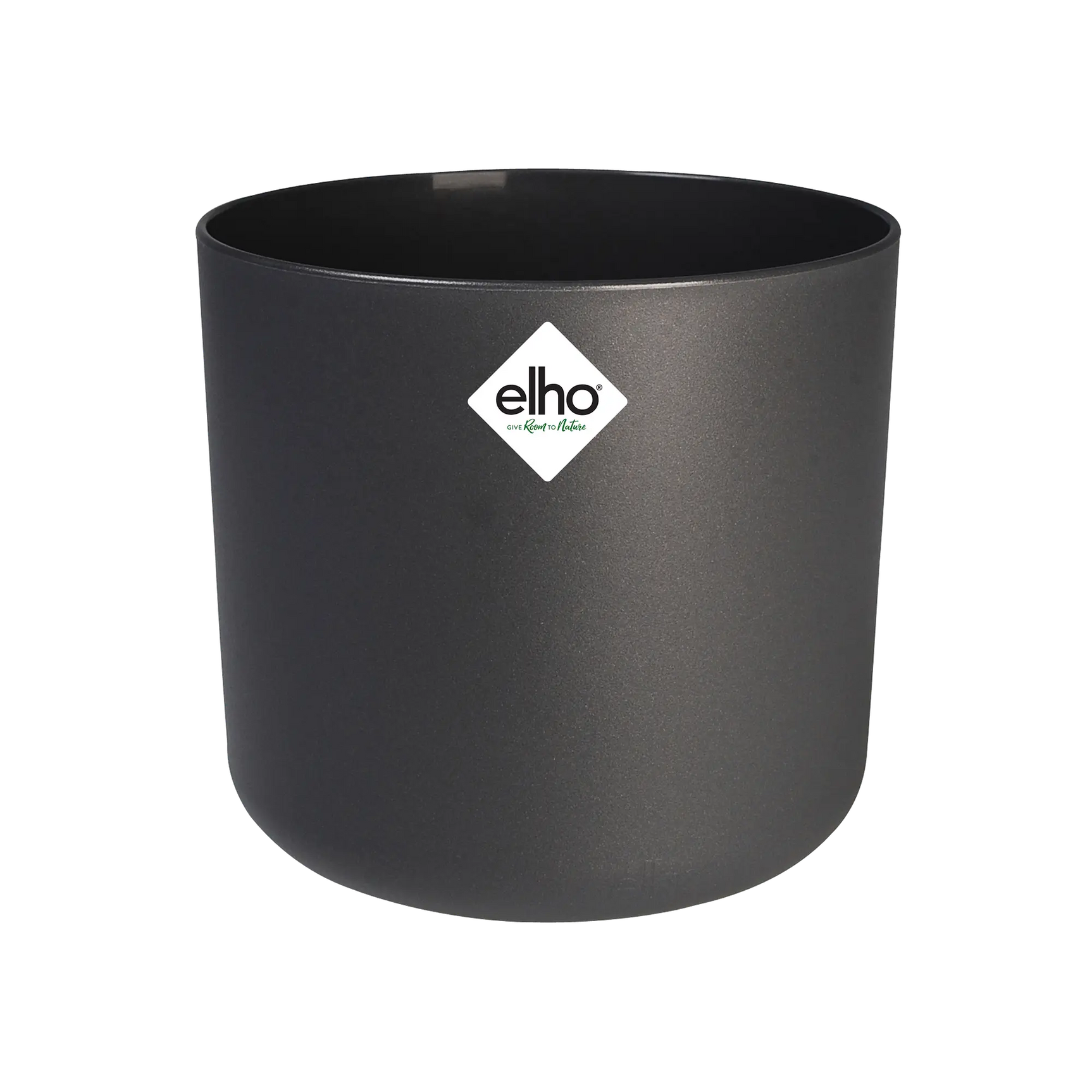 Ronde anthracietkleurige Elho plantenpot met zachte, matte afwerking