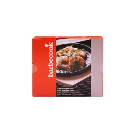 Barbecook - gietijzeren grillpan met onderlegger uit bamboe
