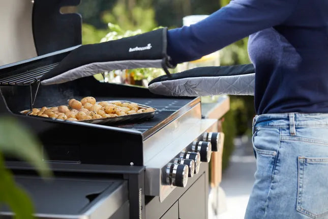 Barbecook - paar lange handschoenen uit katoen en aluminiumisolatie zwart 40cm