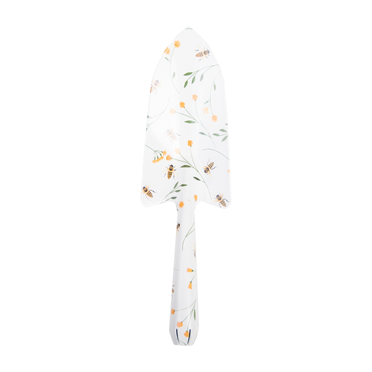 Schepje met bijenprint, witte steel en blad met bijen en bloemenmotief