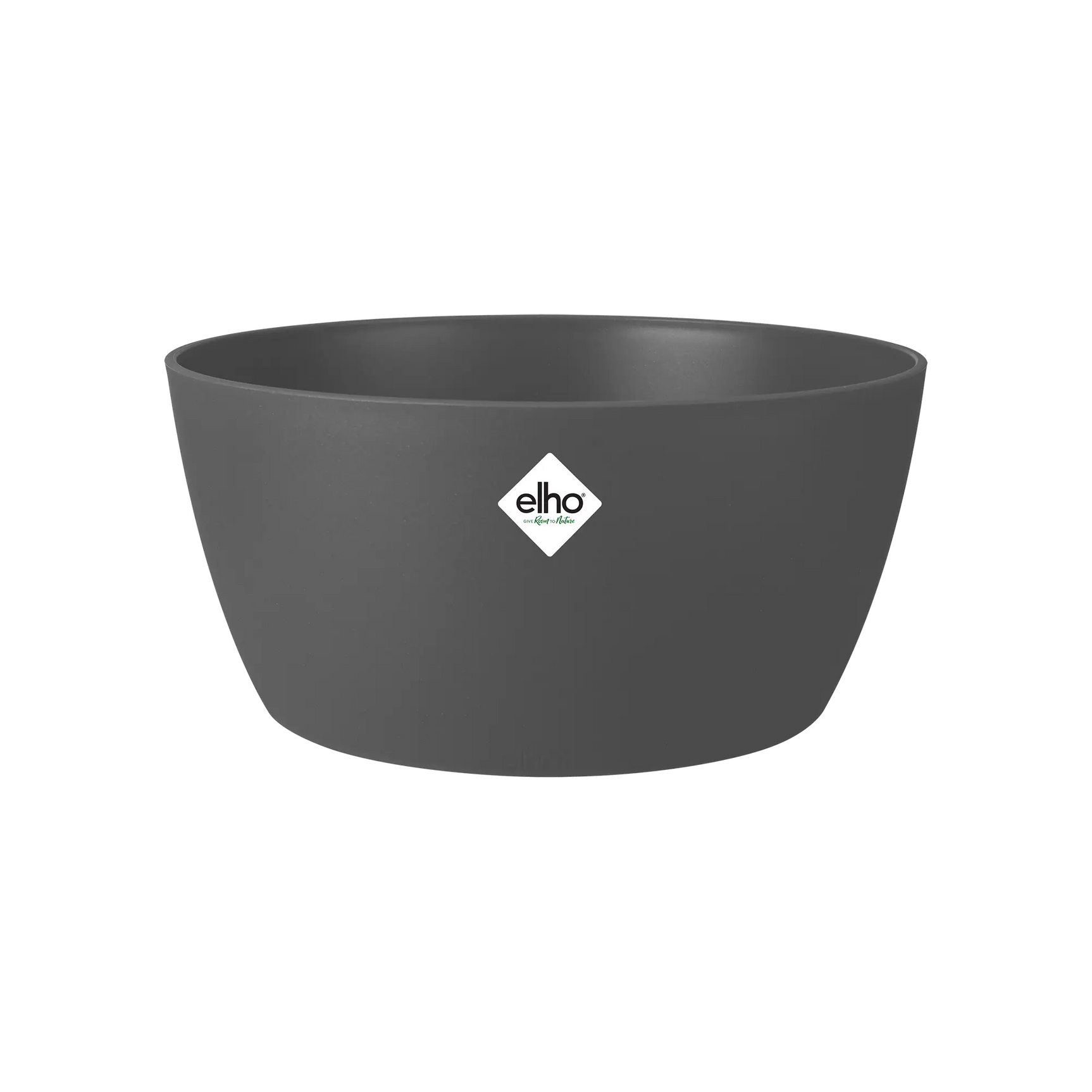 Elho Brussels plantenbak 23 cm, antracietgrijze ronde vorm met brede rand