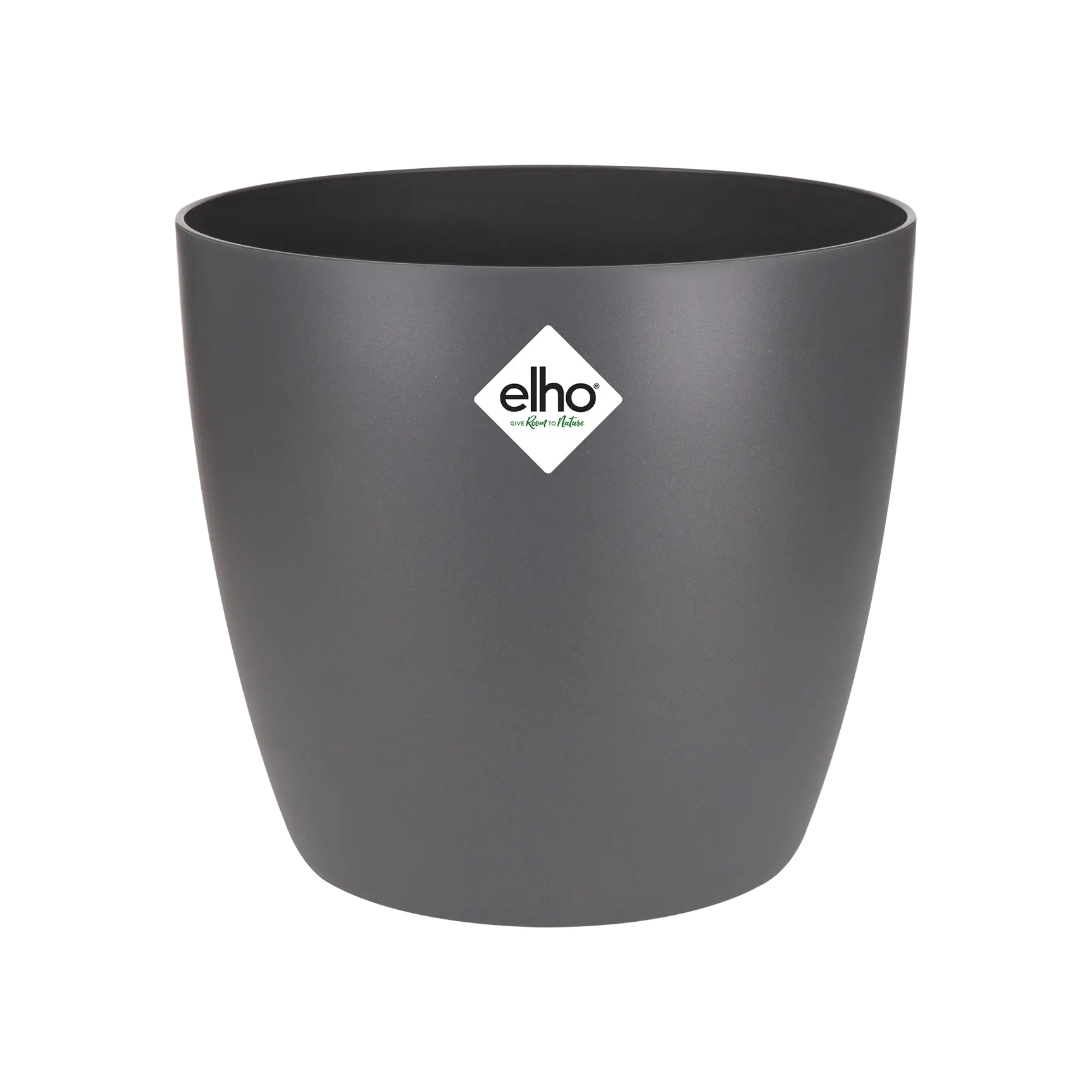 Elho ronde plantenpot, anthracietgrijs, gladde matte wand en platte rand