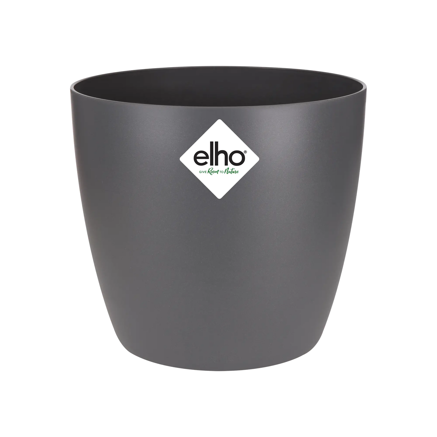 elho ronde plantenpot, anthracietgrijs, met logo vooraan