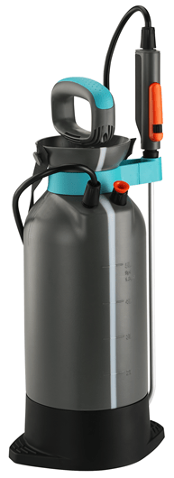 Gardena drukspuit 5 l met ronde handgreep en turquoise hevel, zwarte voet