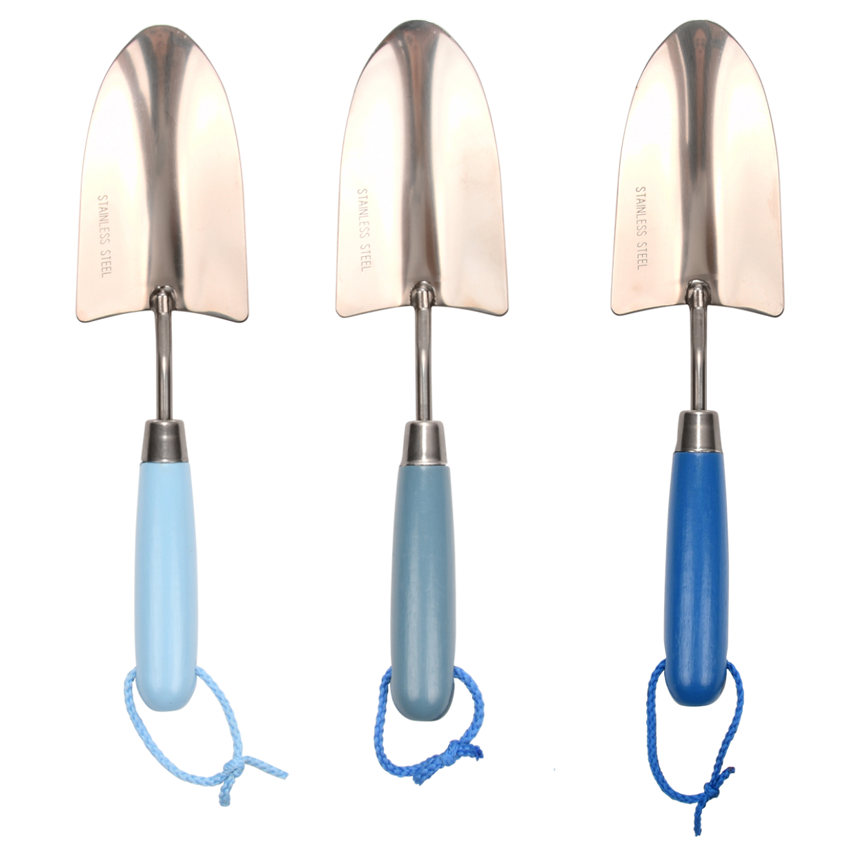 Esschert design schepje met RVS schep en lichtblauwe steel, koordlus