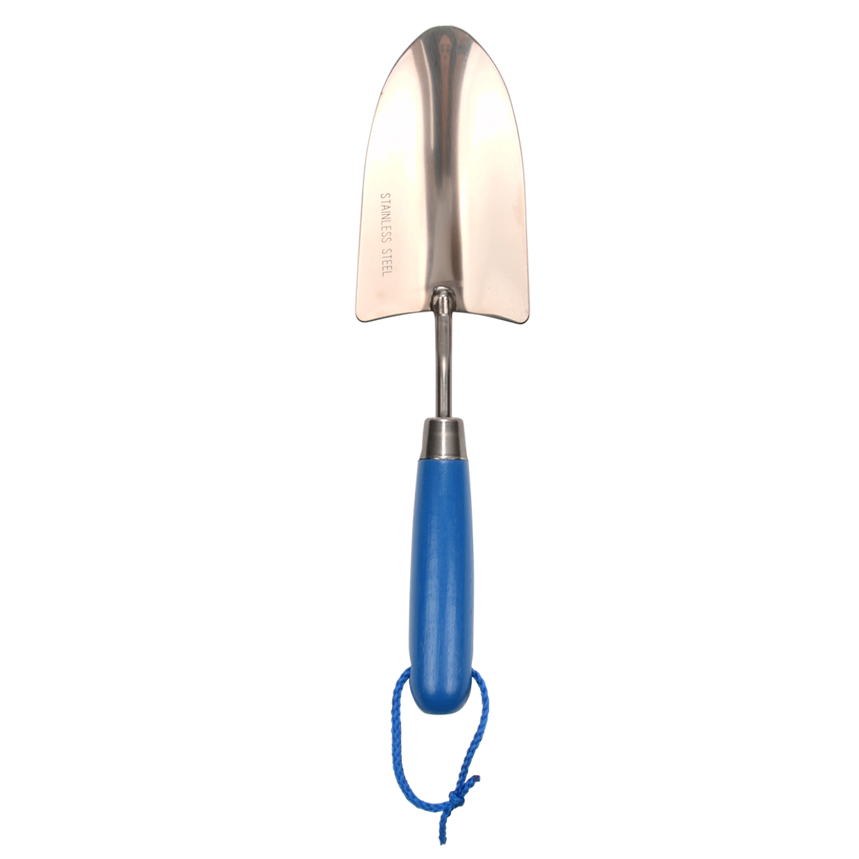 Schepje met RVS schepblad en donkerblauwe steel met koordlus