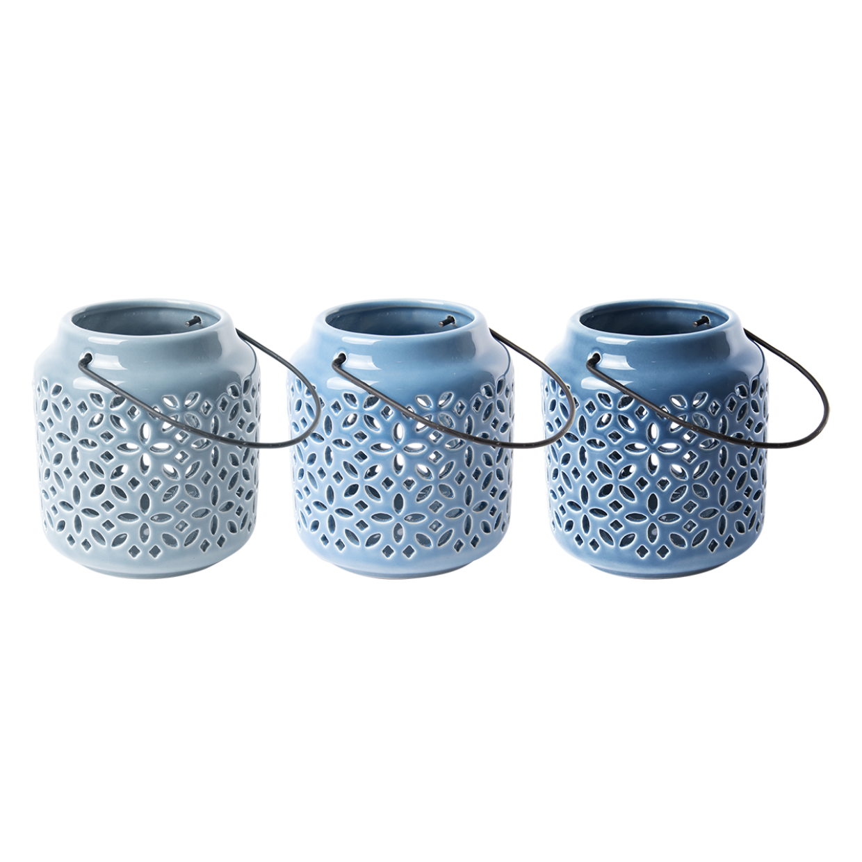 Esschert design - 50 tinten blauw windlicht - S