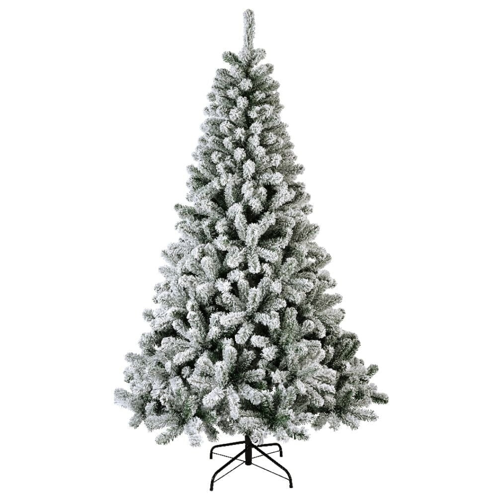 Kunstkerstboom met sneeuwachtige takken, op metalen statief