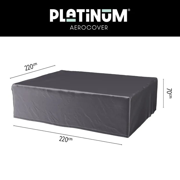 Loungesethoes 220x220xH70, donkergrijze overtrek met afmetingen