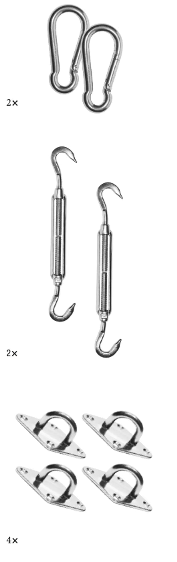 Platinum - Mounting set shade sail square / rectangular