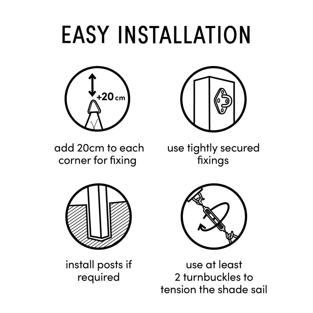 Platinum - Mounting set shade sail square / rectangular