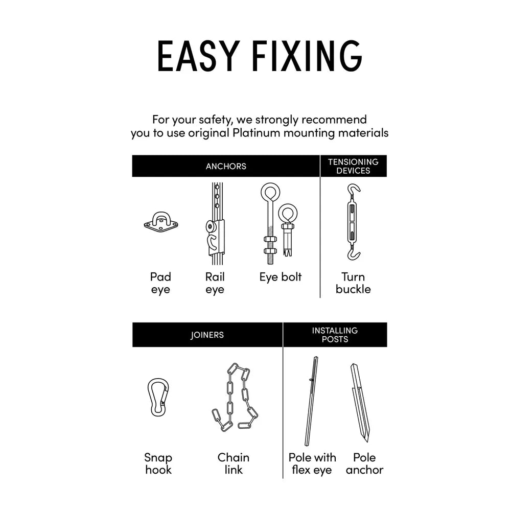 Platinum - Shade sail square 360x360