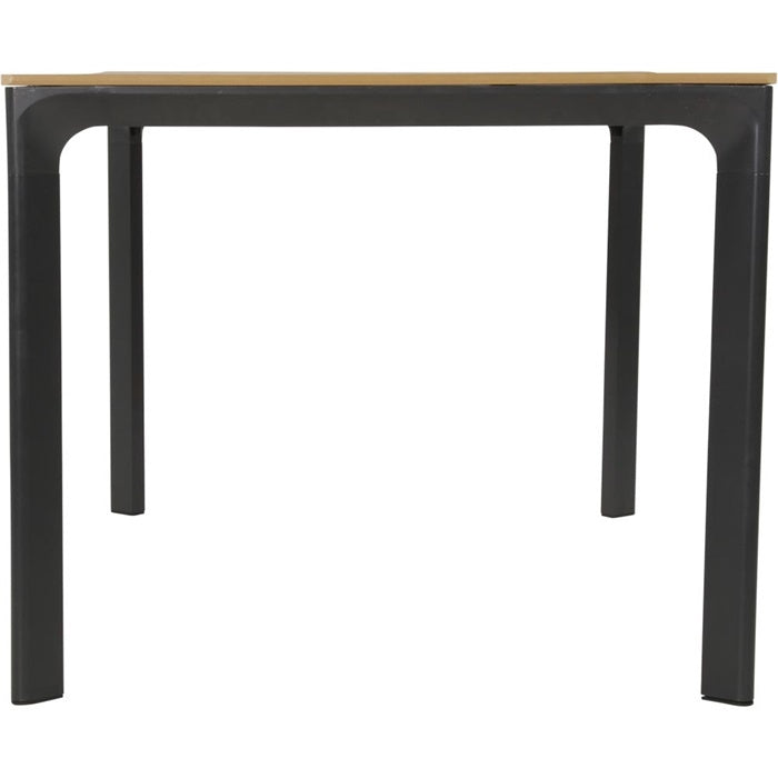 Polywood eettafel met afgeronde onderrand en donkergrijs onderstel