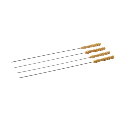 Barbecook - set van 4 spiesen uit chroom en hout 43cm FSC 100%