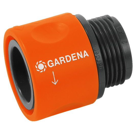 Gardena slangstuk 3/4" wasautomaat, oranje koppelstuk met schroefdraad