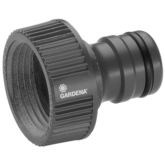 Gardena Prof-System kraanstuk 1 inch, zwart kunststof met geribde grip en koppeling