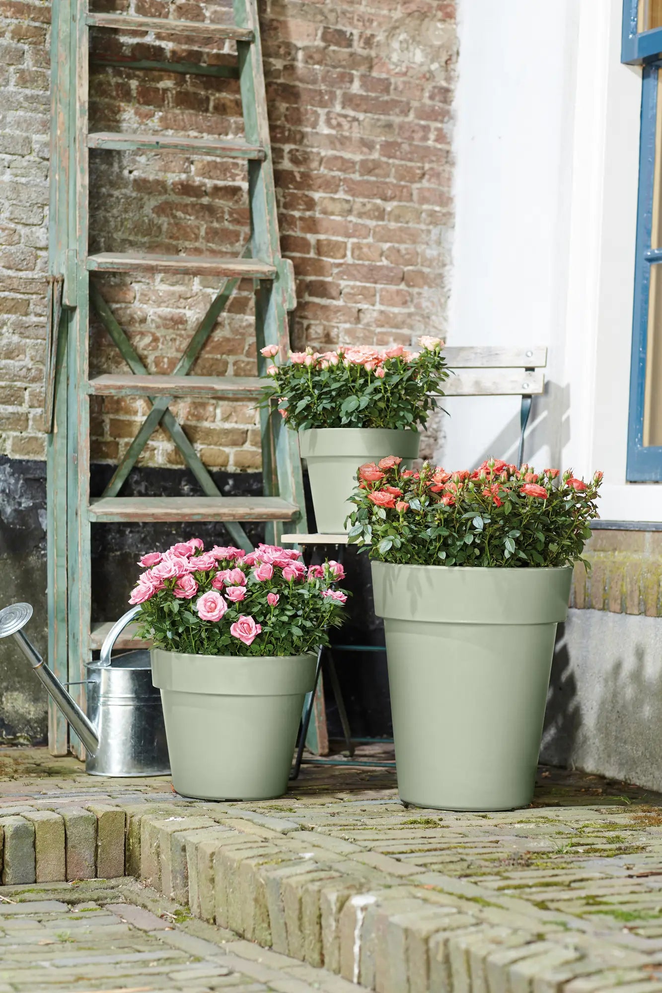 Elho - green basics top planter 40cm steengroen