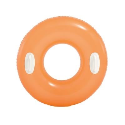 Oranje opblaasbare ring met twee witte handgrepen