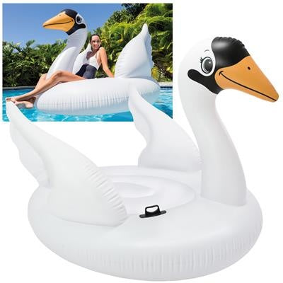 Opblaasbare zwaan ride-on (Intex) met zitgedeelte en handvat aan de voorkant