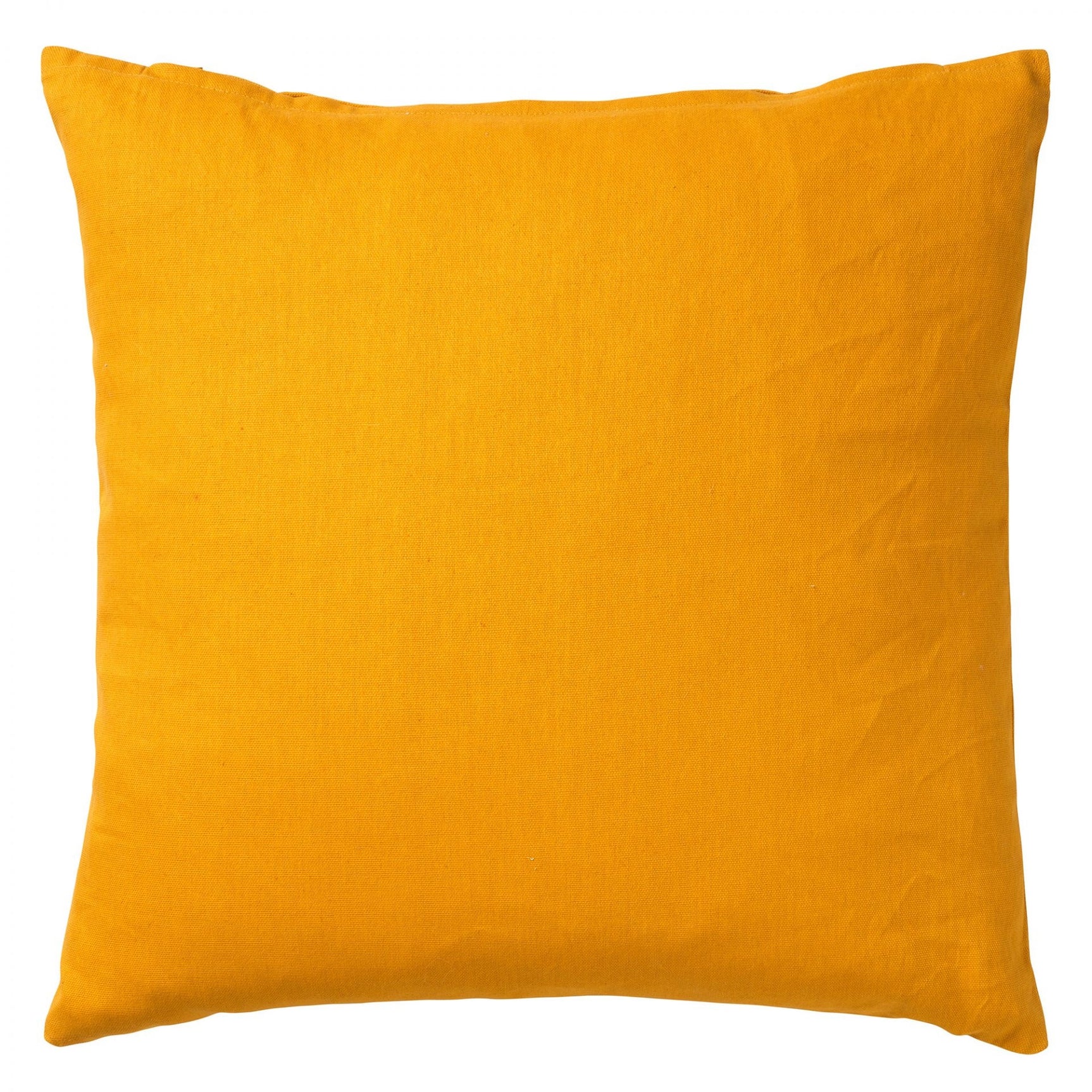 Sierkussen 45x45 cm in goudgeel, effen met gladde stof en afgeronde hoeken