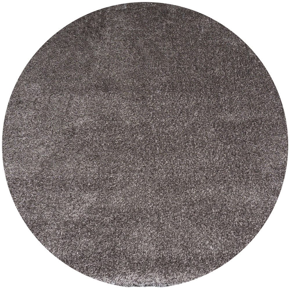 Rond grijs karpet met korte melange pool, ø200 cm
