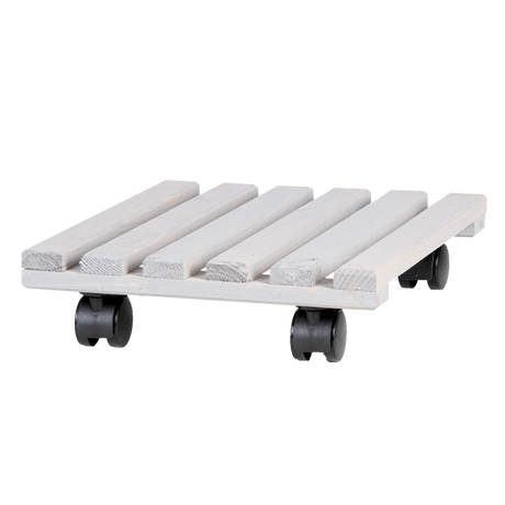 Houten Plantentrolley vierkant L grijs