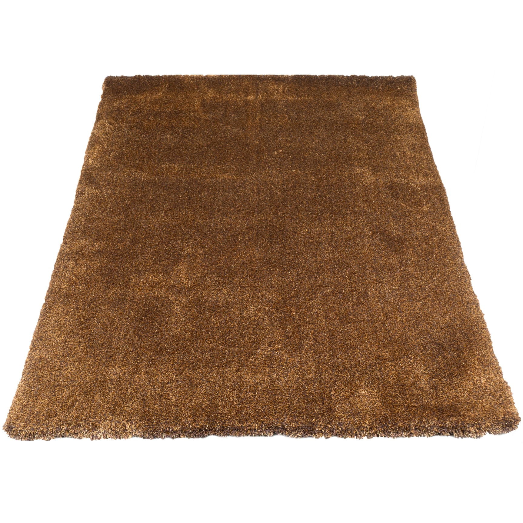 Karpet Lago oker met gladde, middelhoogpolige vacht in okerbruine tint