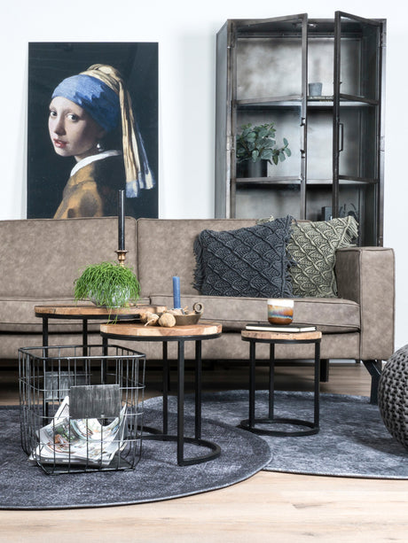 Vloerkleed Juud Rond Grijs/Zwart ø120 cm