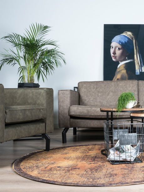 Vloerkleed Yves Rond Oker ø120 cm