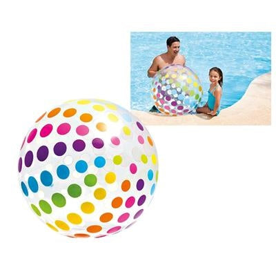Strandbal met gekleurde stippen, Ø107 cm, Intex