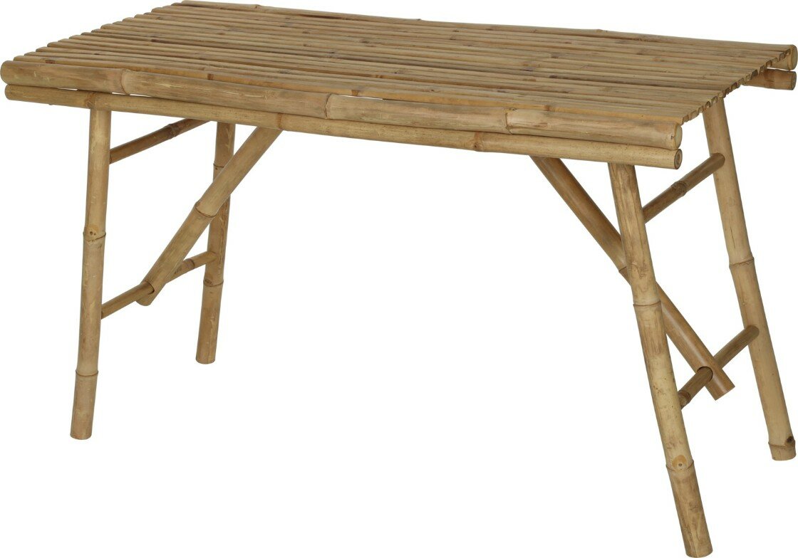 Vouwbare bamboe tafel, naturel, met rechthoekig blad.