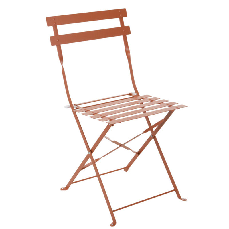 Terracotta opvouwbare stoel met houten latten