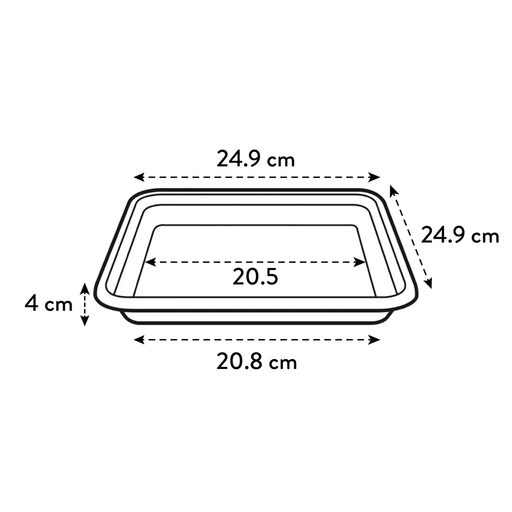 Elho - Schotel vierkant Antraciet | 25