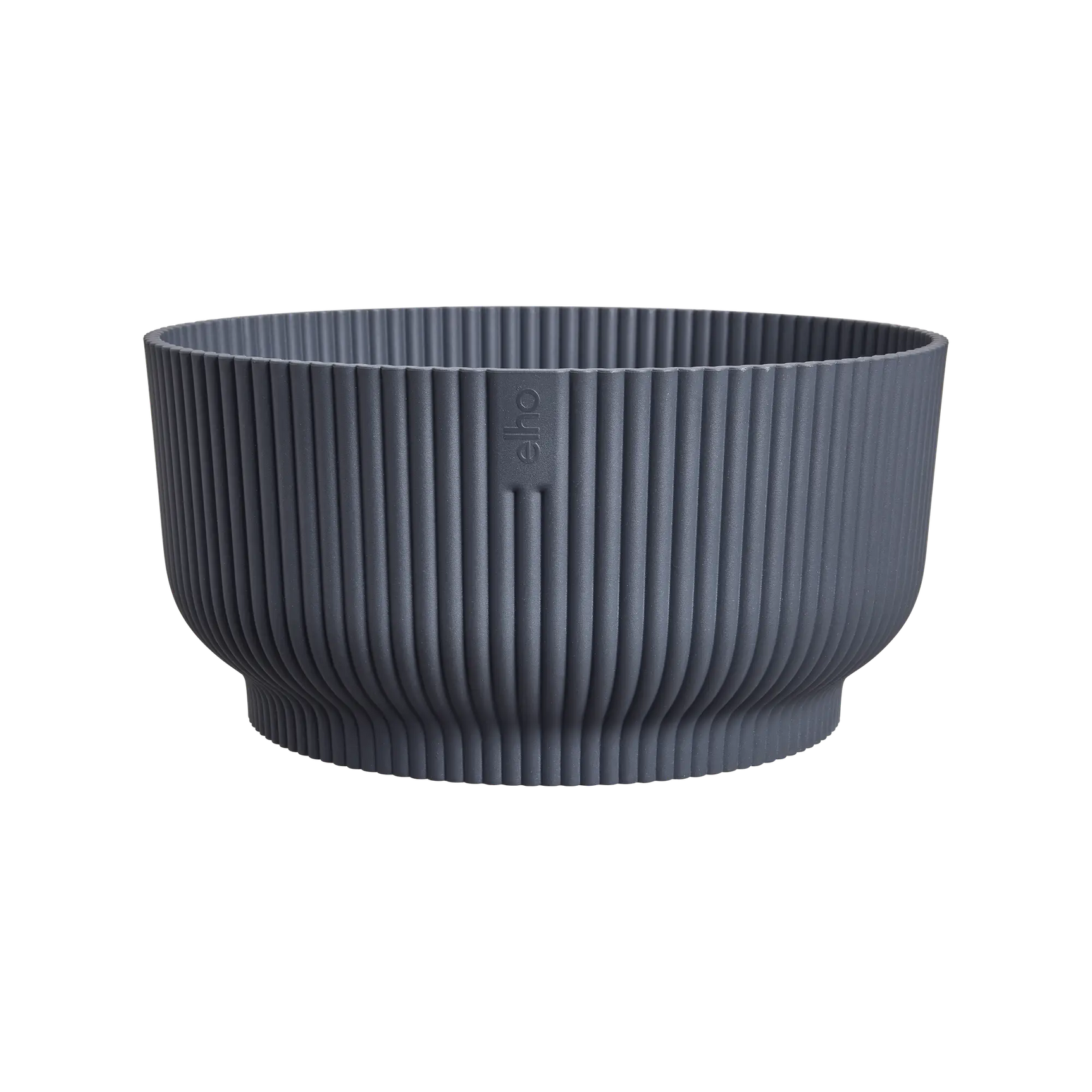 Elho vibes fold bowl 25 cm antraciet: geribbelde schaal met elho-logo
