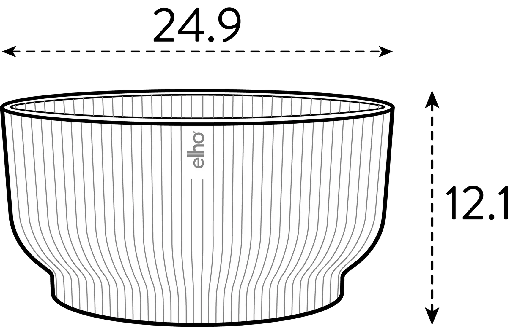 Elho - vibes fold bowl 25cm varengroen