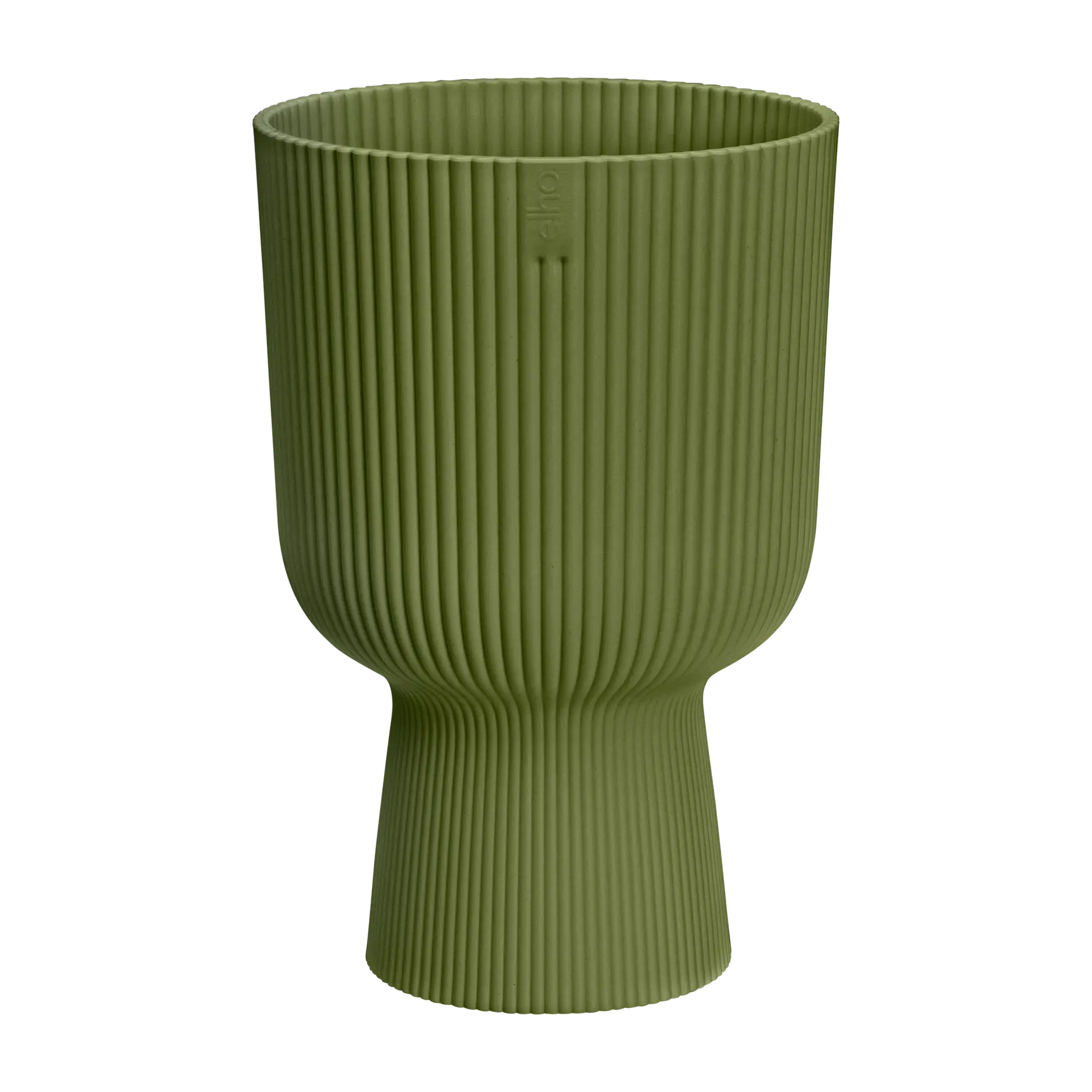 Elho Vibes fold plantenbak, olijfgroen, bovenaanzicht met ribbels