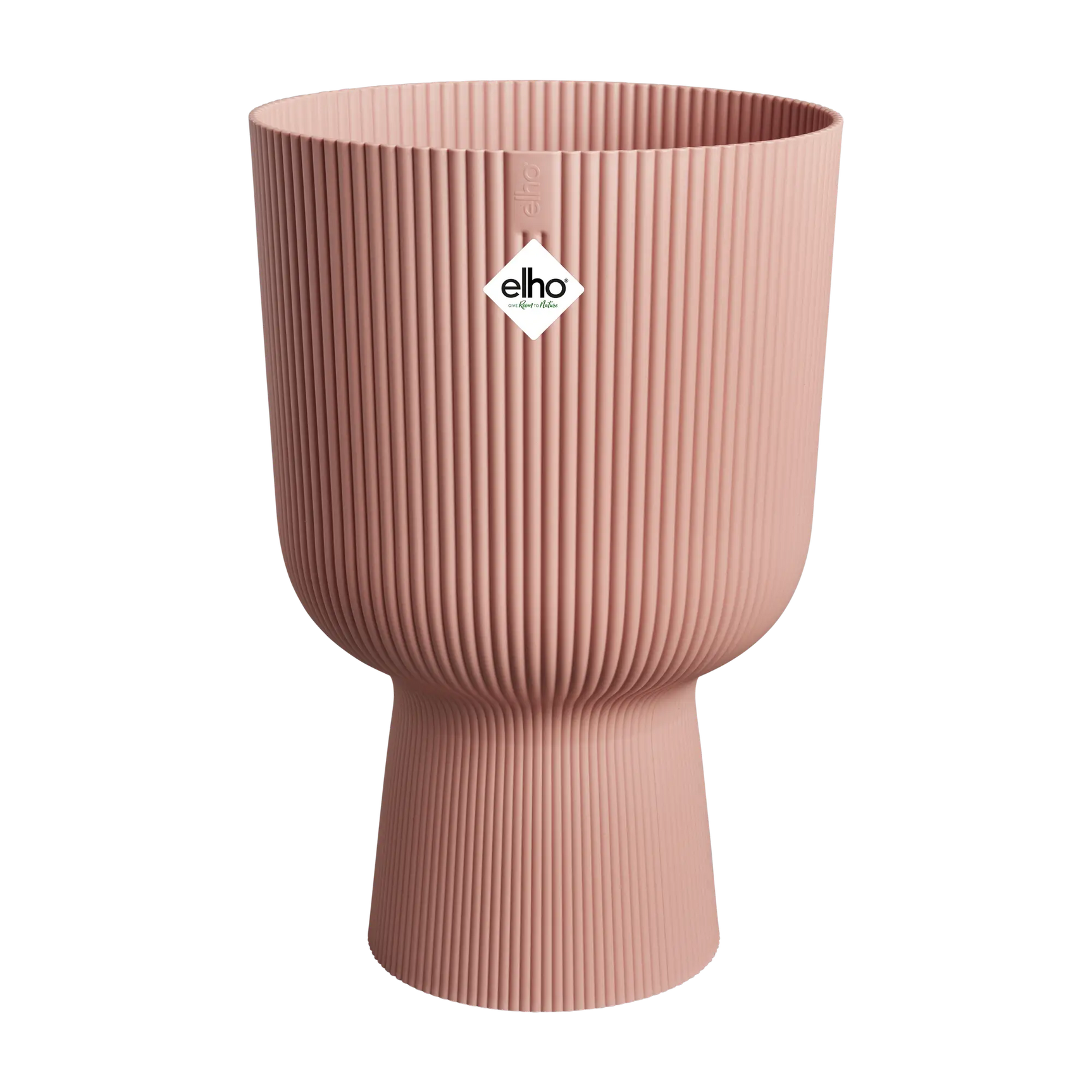 Elho vibes fold coupe bloempot, delicate roze, geribd design met logo