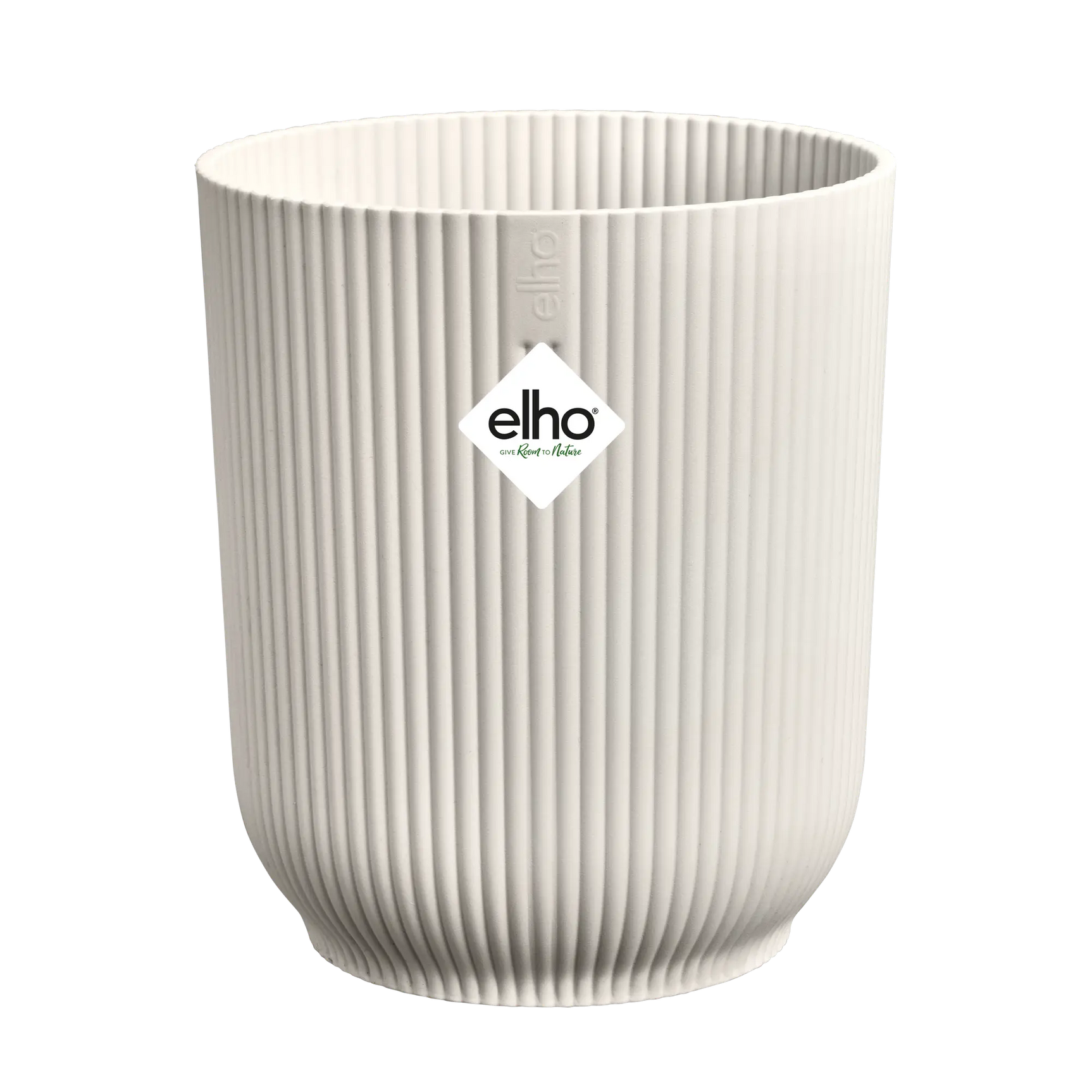 Elho bloempot Vibes Fold, geribbeld linnen wit, ronde vorm