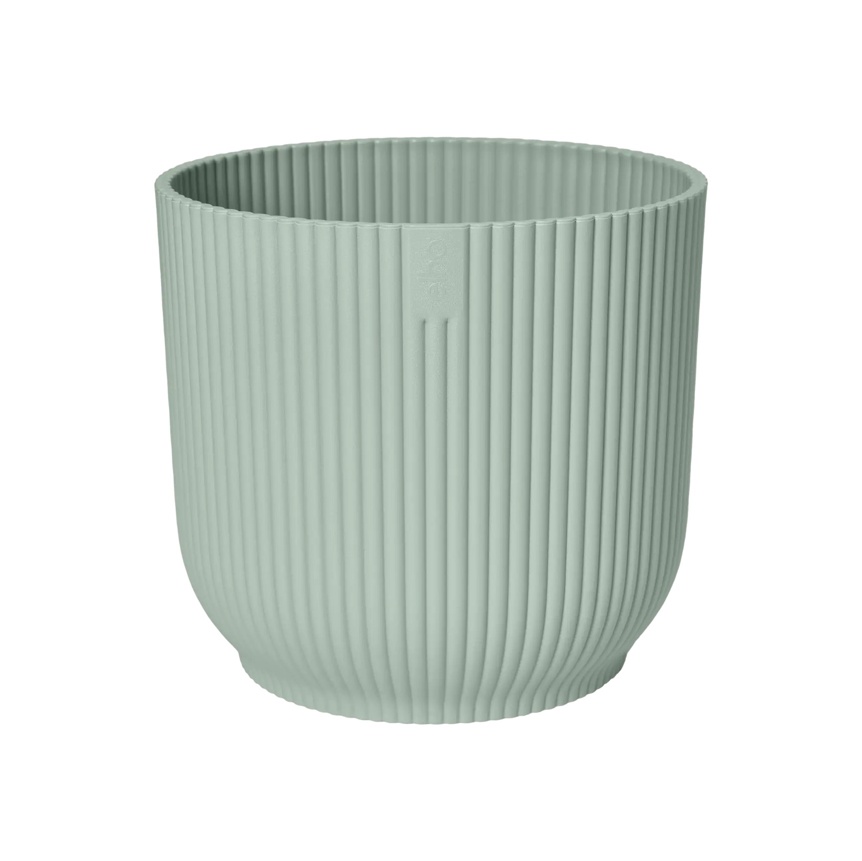 Mini plantenbak met verticale ribbels, ronde vorm, sorbetgroene kleur
