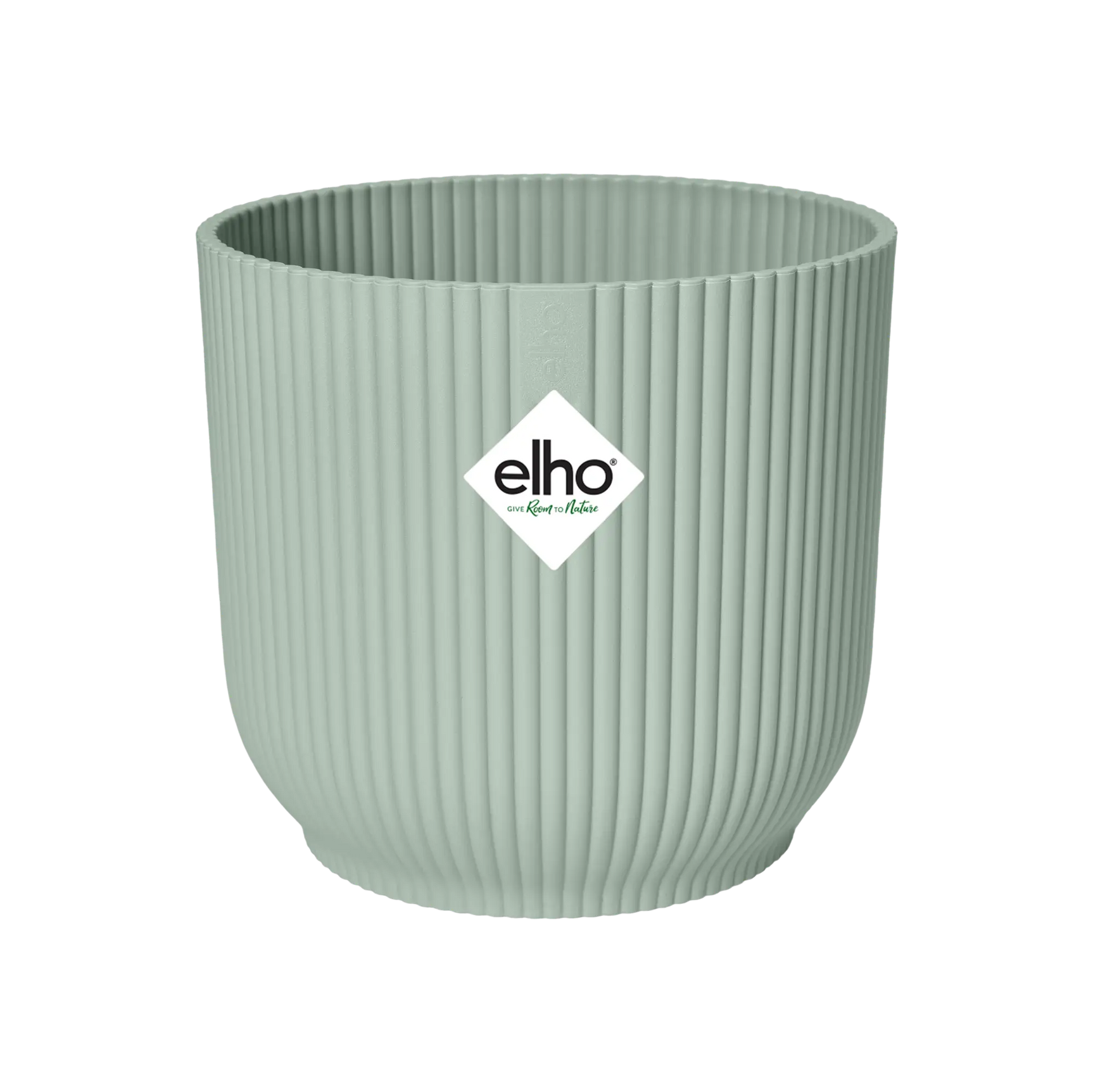 Elho Vibes fold mini bloempot, geribbeld sorbetgroen, elho-logo op de voorkant