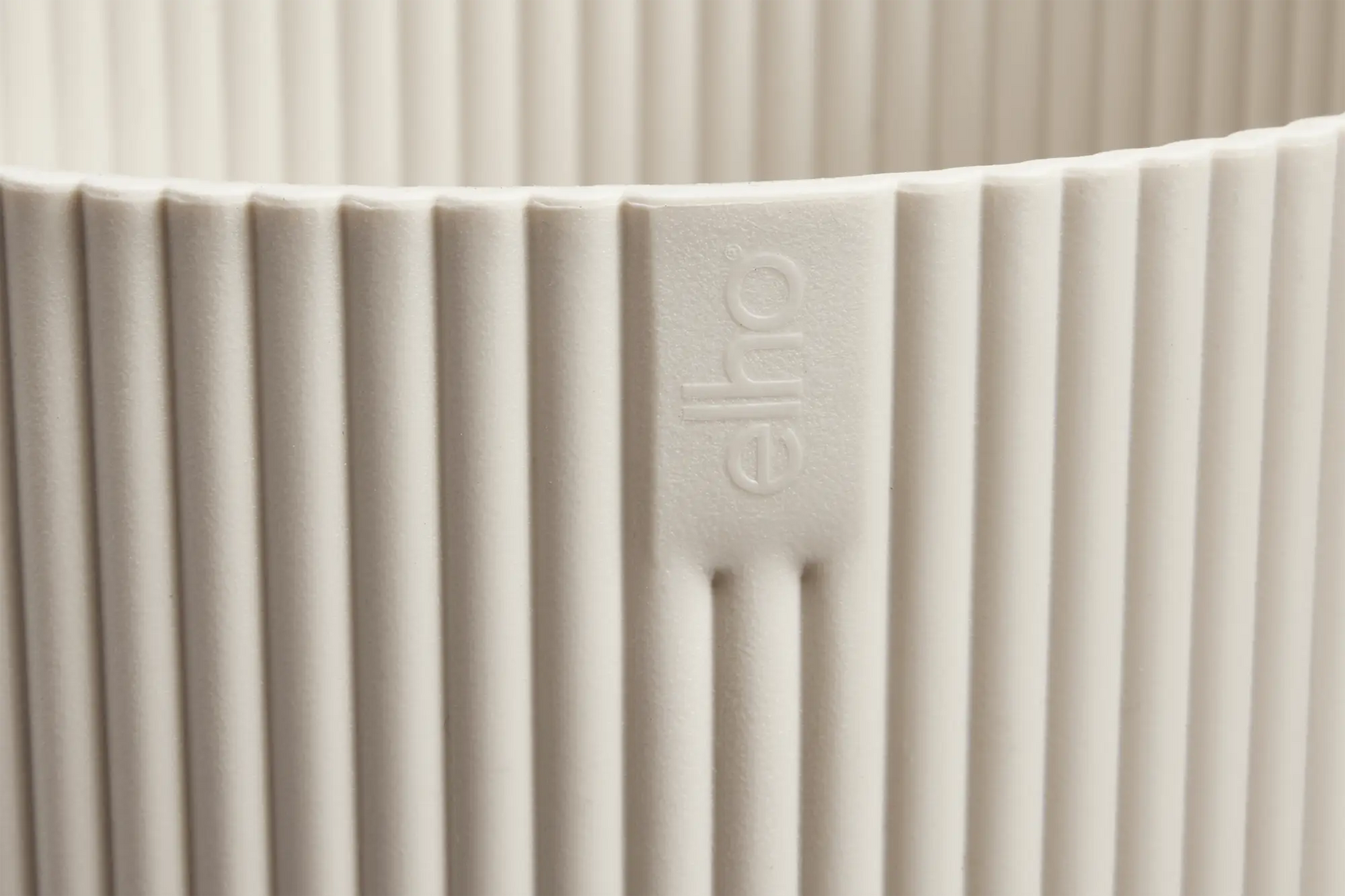 Elho Vibes fold plantenpot met reliëfmarkering, ribbels, wit linnen