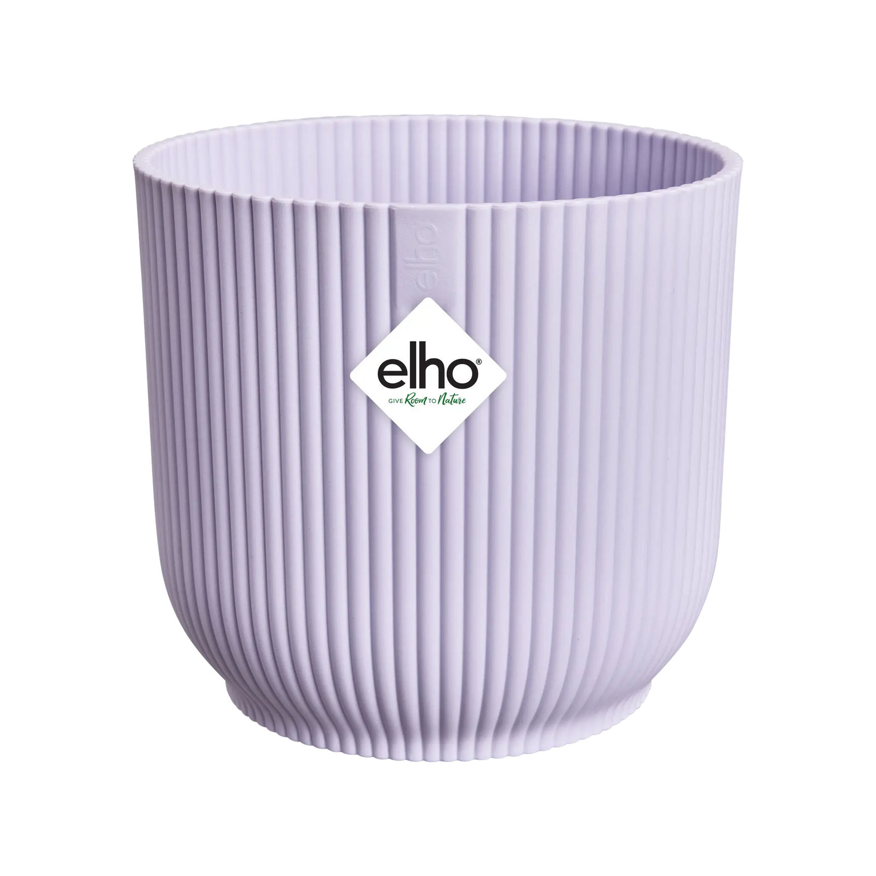 Elho Vibes fold rond mini plantenpot, zacht lila, geribd, met elho-logo