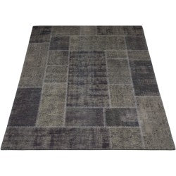 Rechthoekig karpet met patchworkpatroon en groenachtige tinten, 160 x 230 cm