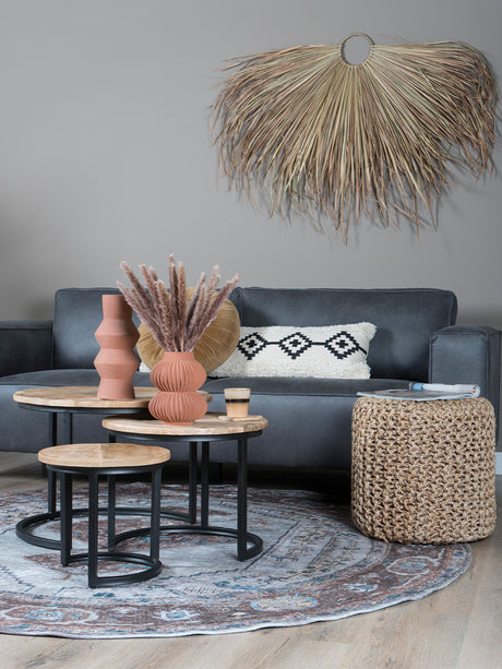 Vloerkleed Karaca Blue/Brown 06 Rond ø200 cm