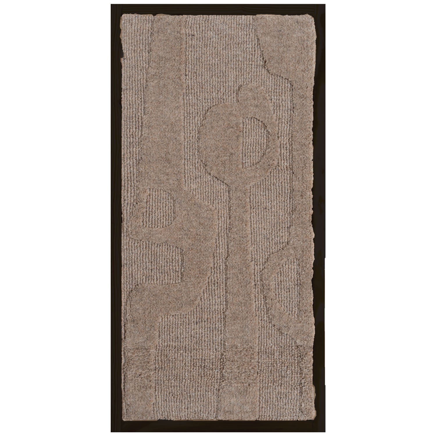 Beige wollen wanddecoratie met reliëf rechthoekig patroon